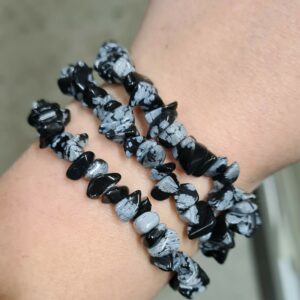 Armband med Snöflingeobsidian
